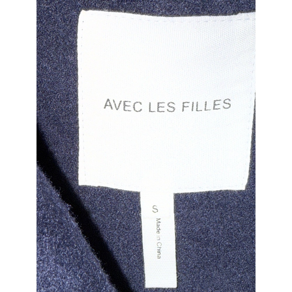 Avec Les Filles Women's Small Cropped Utility Jacket Navy Button Front Shacket - Picture 3 of 7